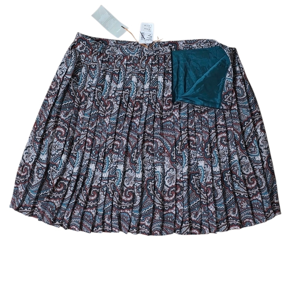 Lavia 18 Made in Italy Pleated Paisley Skirt NWT | Size 48 - Picture 3 of 6